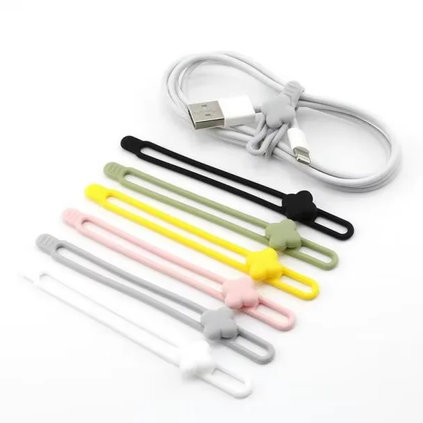 Multi purpose elastic rope manager reusable cable manager High elasticity wire pack, headphone cable organizer cable ties