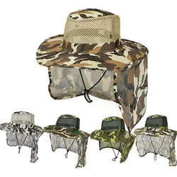 2022 factory logo custom hot popular cheap camouflage mesh outdoor mountaineering fishing fisherman bonnie hats bucket hat