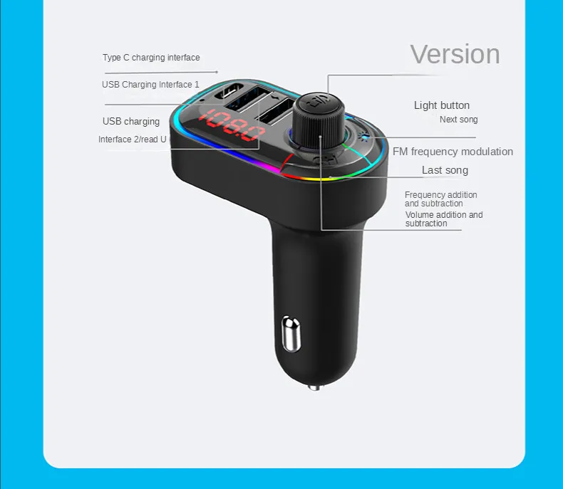 Fm Transmitter Bluetooths Wireless Car Charger Mount Car Mp3 Player
