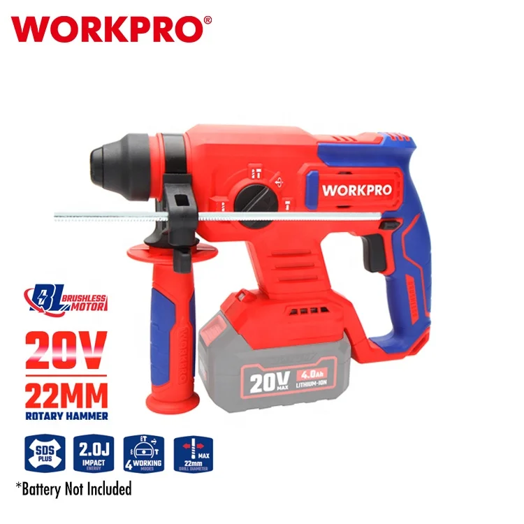 WORKPRO 20V Brushless Rotary Hammer Lithium-Ion Electric Cordless Rotary Hammer