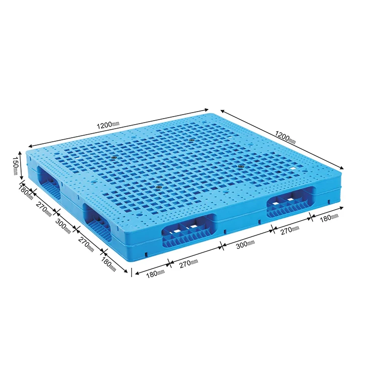 Hygienic Double-Faced 4-Way Entry Moisture-Proof Single Deck Plastic Pallet Rack Stackable for Storage