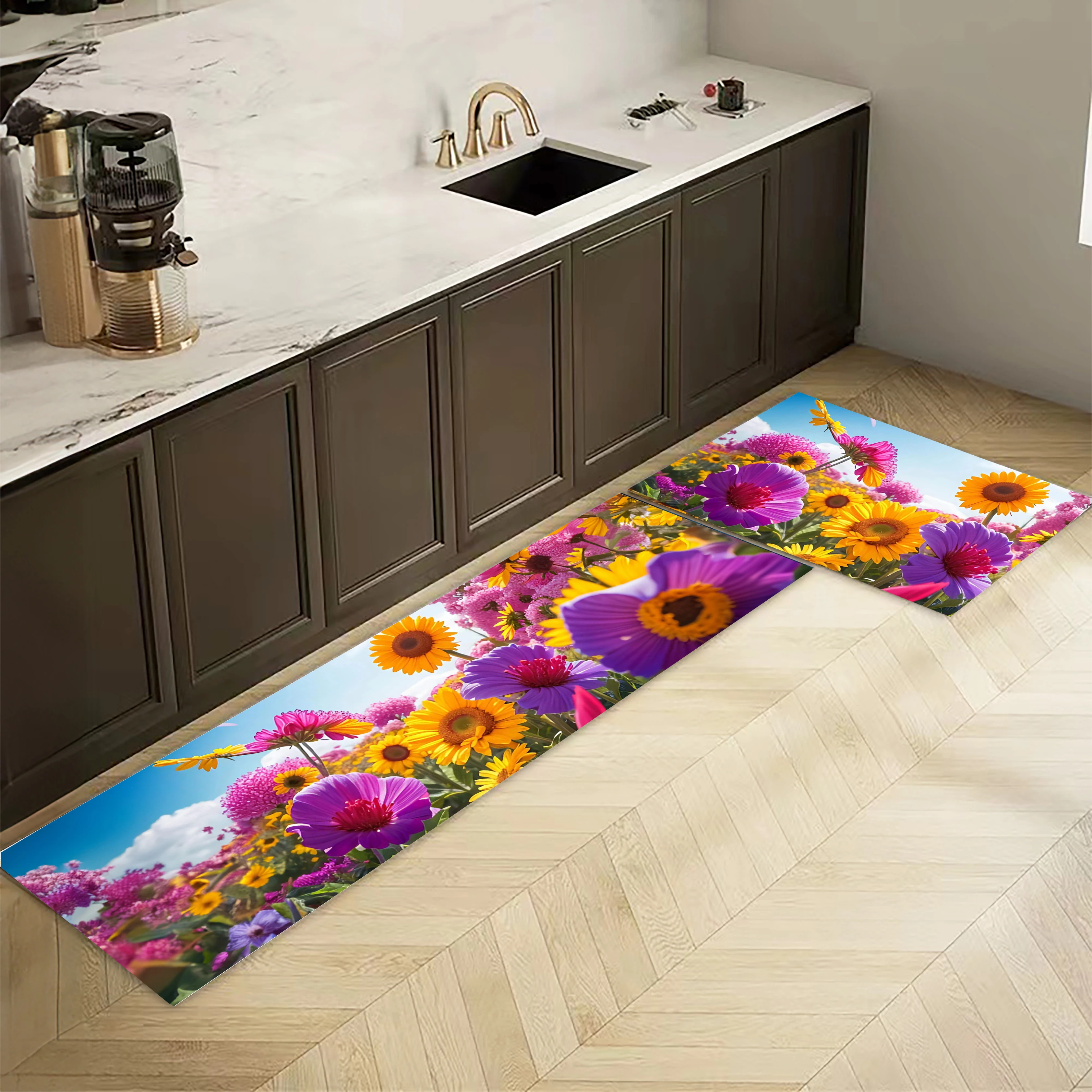 Wholesale Comfortable Crystal Velvet Mats Carpets Non Slip Water Absorbent Kitchen Mats Sets Super Soft Door Mats
