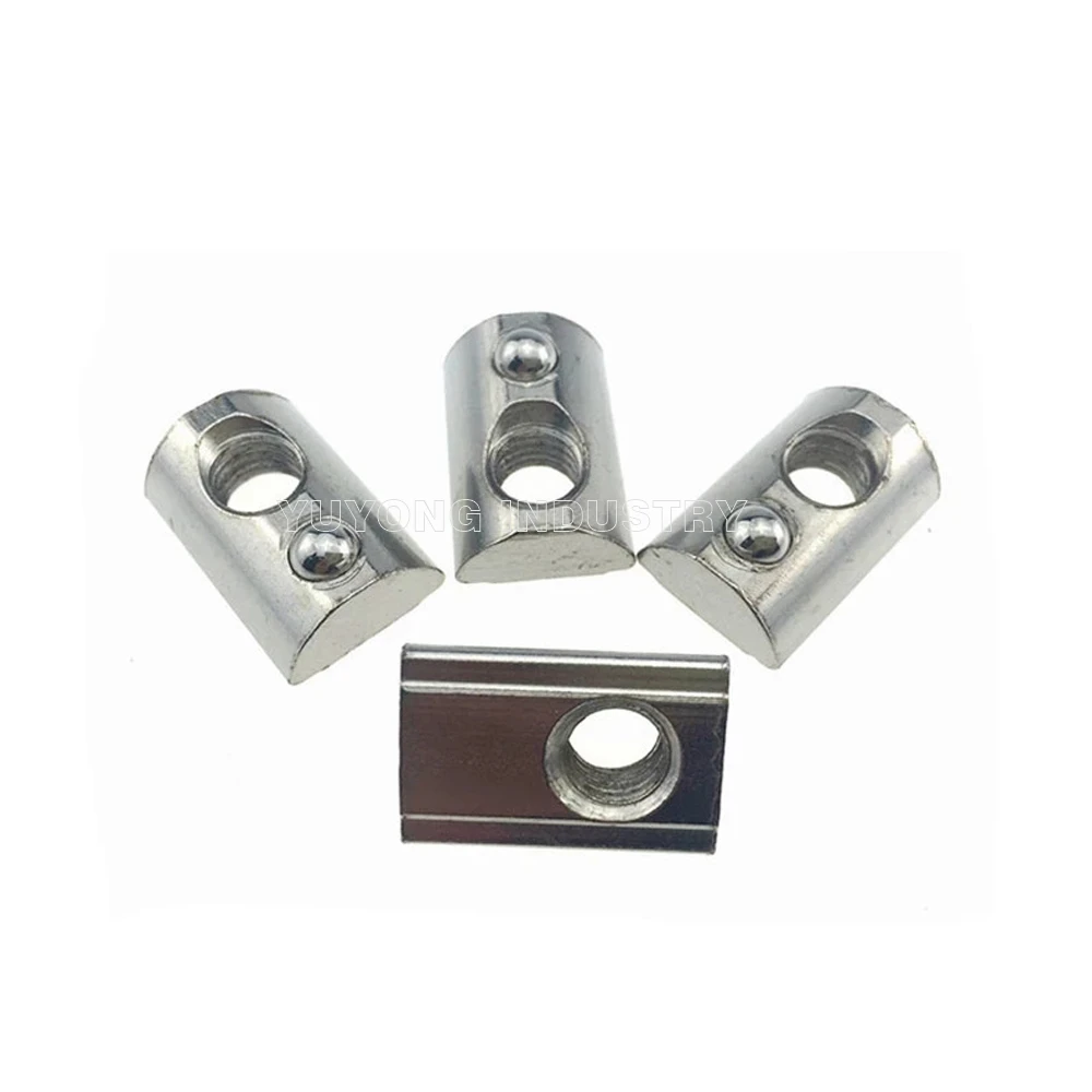 locking t nut steel 20series Nickel Plated Spring Loaded Tee Nuts M3/M4/M5 thread t slot nut with spring leaf for V Slot Linear