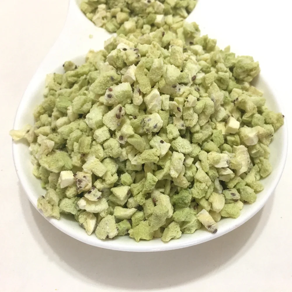 OEM Welcome Hot Sale Freeze Dried Kiwi Chips Lyophilized Kiwi Cubes Dried Kiwi Powder for Healthy Foods Bakery Beverages