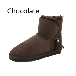 HQB-WS249 custom high quality winter boots genuine sheepskin boots woman sheepskin snow boots