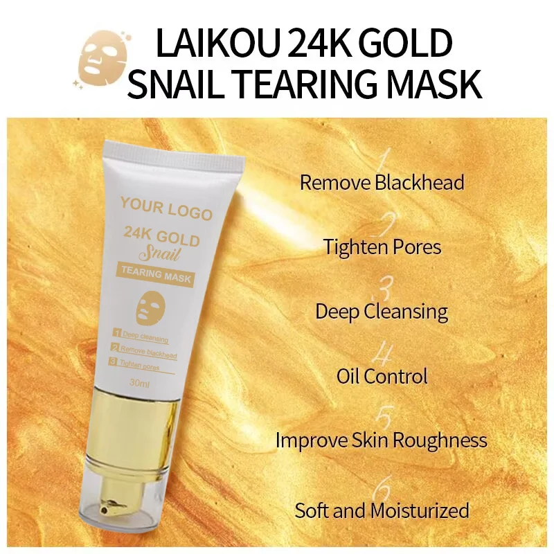 24K Gold Snail OEM ODM Hot sale Facial Cleanser  Brightening Gel Cleanser  Face Wash
