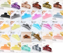 wholesale large hair grab newest design women matte hair claws crystal color transparent leopard print hairpin