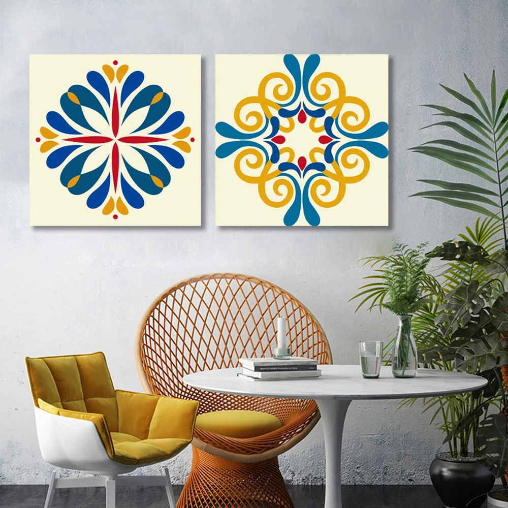 2 Panel Abstract Wall Art Pattern Design Canvas Floral CMYK Wall Deco Printed Canvas Art Sets Ink CARB Modern Stylish,modern