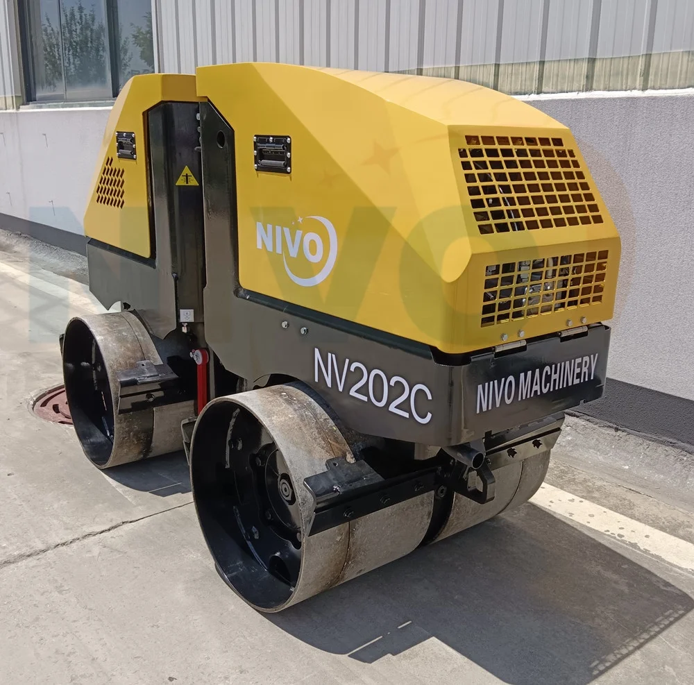 NIVO NV202C Walk behind Remote Control Trench Double Drum 1.6ton vibratory mini road roller compactor or parts