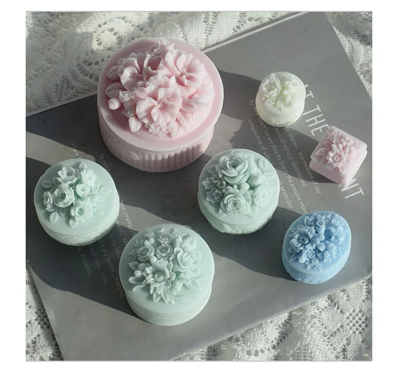 Crystal drip mold diy organizer rose makeup box plaster aromatherapy candle cup ornament silicone molds for cake