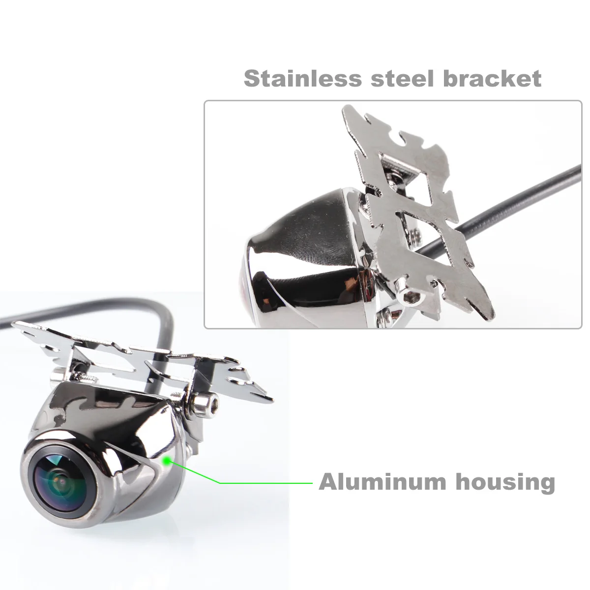 Stainless Steel Auto Small Color Wide View Angle Waterproof HD Car Rear View Camera