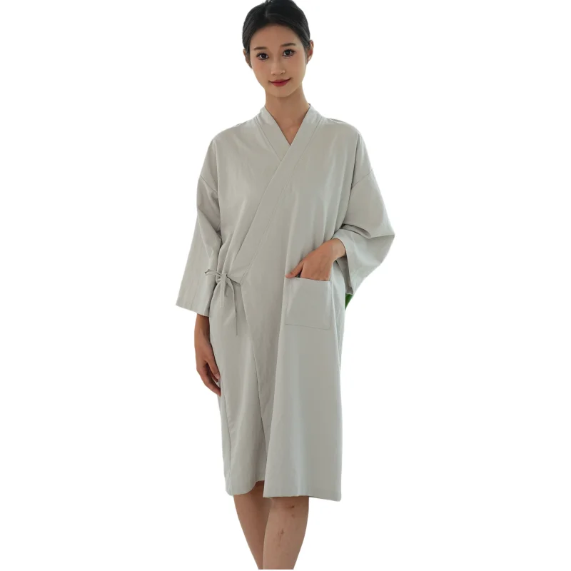 Traditional Cotton Yukata Robe Men and women SPA Kimono Bathrobe Long Cotton Yukata Pajamas Loungewear Sleepwear Nightgown