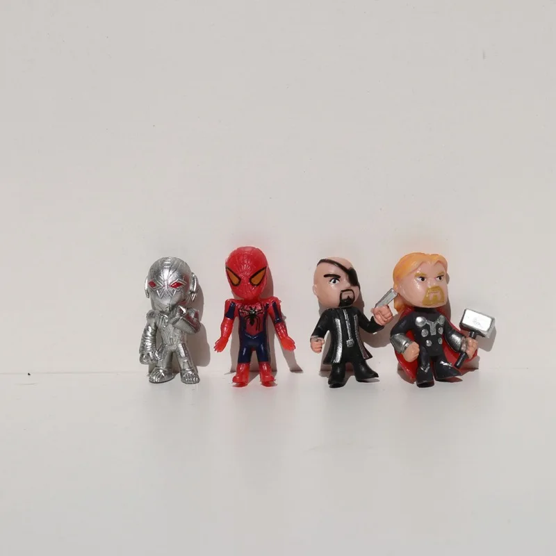 12Pcs Set 4cm Super Heroes Ironman Spiderman Action Figures Cake Toppers PVC Mini Figurines Toys