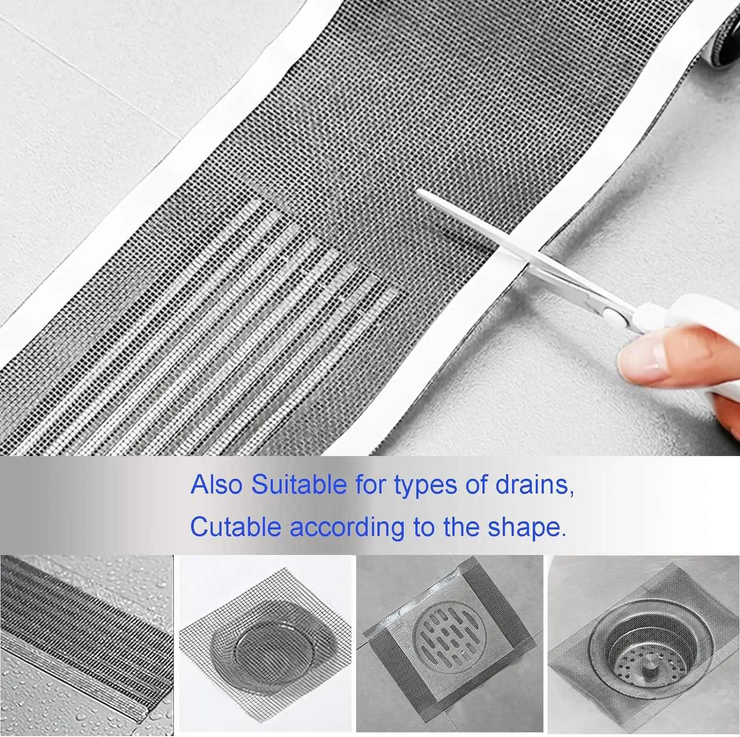 Self-adhesive Outfall Stopper Mesh Stickers Disposable Drain Hair Catchers for Floor Drain Hair Blocking Filter Stickers