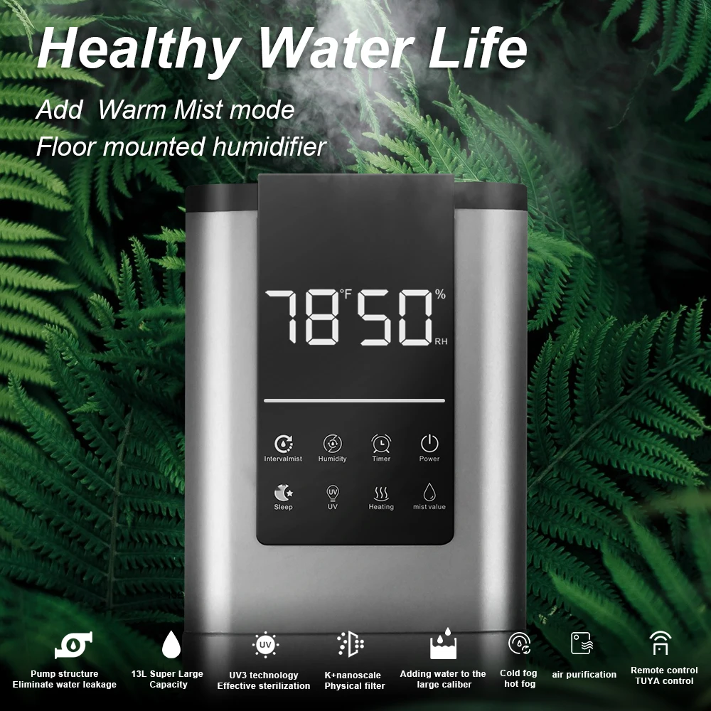 New Design 13L Remote Control Warm Mist Large Capacity Essential Oil Diffuser Intelligent Ultrasonic Humidifier