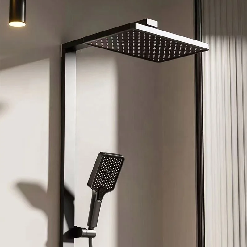Настенный черный рояль светодиодный цифровой Интеллектуальный термостат роскошный кран высокого давления квадратный набор насадки для душа