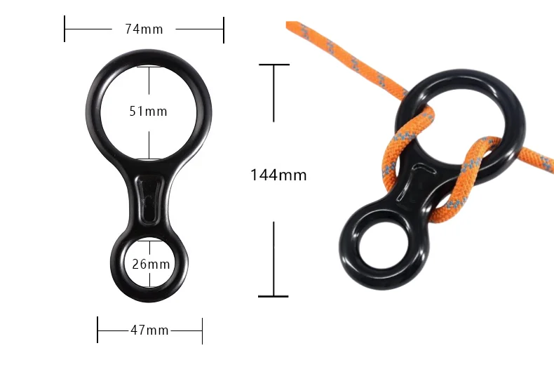 ANT5PPE Heavy Duty 35kN Downhill Equipment Device Rescue Rappelling Gear Figure 8 Descender for Rock Climbing Yoga