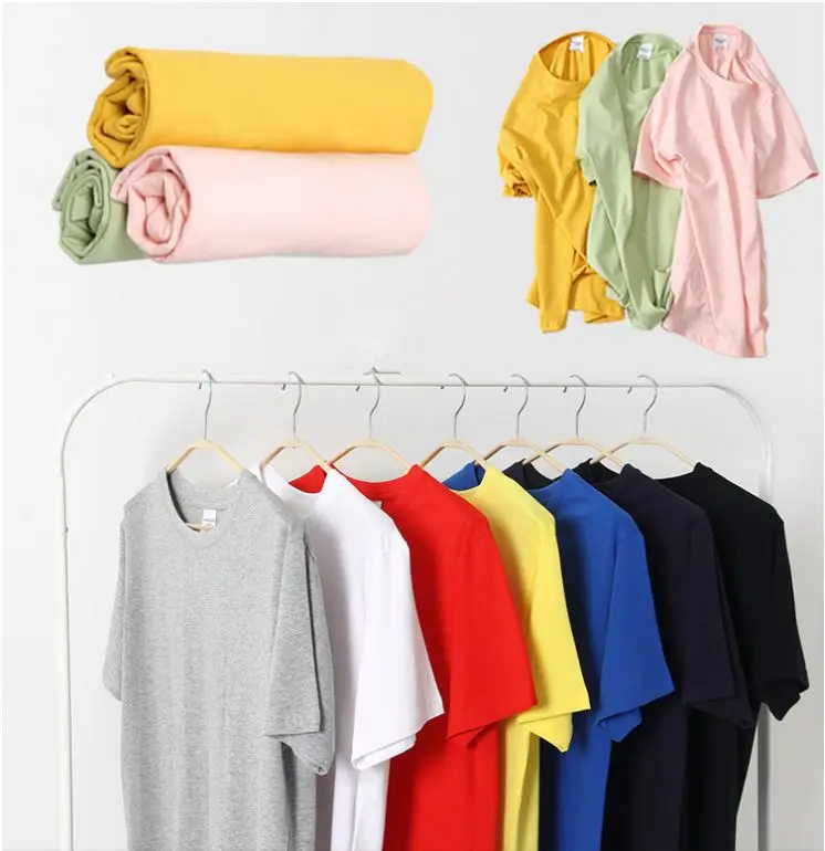 Wholesale Mens Blank Camisas 100% Cotton Tshirt Printing High Quality Plain Custom Logo Printed Pink T Shirts