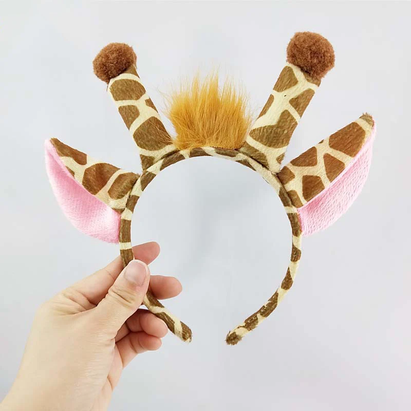 Giraffe Costume Set Giraffe Ears Nose Tail and Bow Tie Giraffe Animal Costume Kit Accessories for Kids Halloween Party