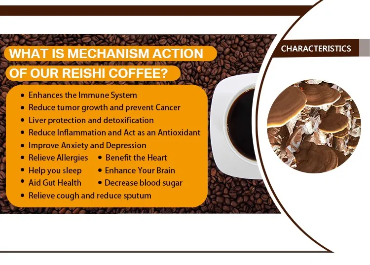 Wuling Lingzhi кофе 2, порошок мгновенного кофе и экстракт рейши в I с растворимым кофе Ganoderma, частная марка, черный 1 коробка