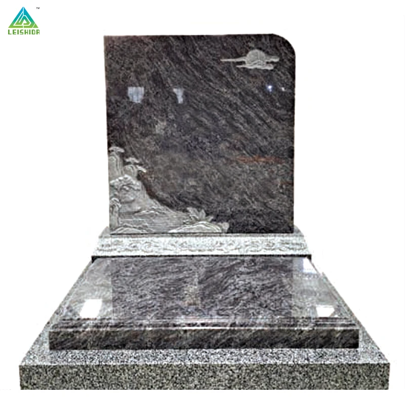 China Factory Polished Smooth Granite Weeping Outdoor Tombstone Block Stylish Industrial Design for Sale