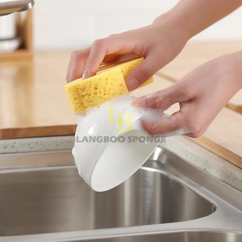 Kitchen dishwashing cleaning sponge non stick oil absorbent wood pulp sponge multi purpose absorbent kitchen cleaning foam (1600105201778)