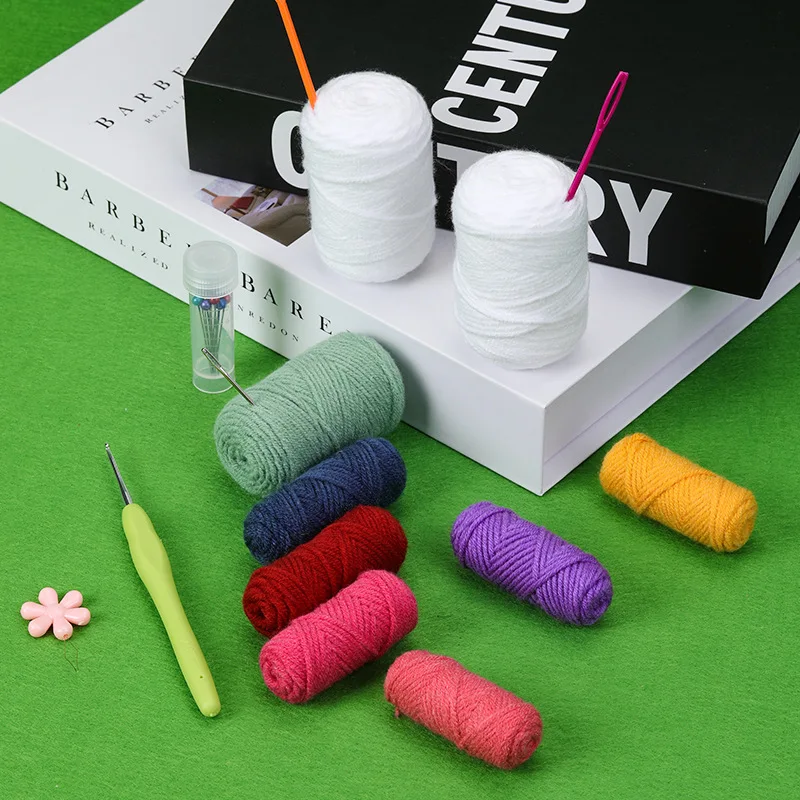 Relief Flowers Knitting Craft Diy Crochet Kit for Beginners