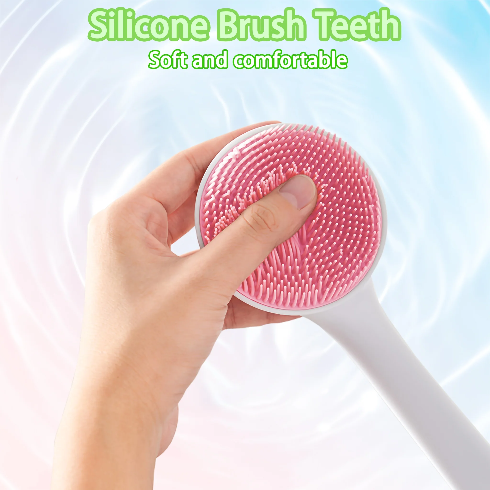 Natural Body Back Cleaning Shower Brush Exfoliating Silicone Massage Bath Body Brush