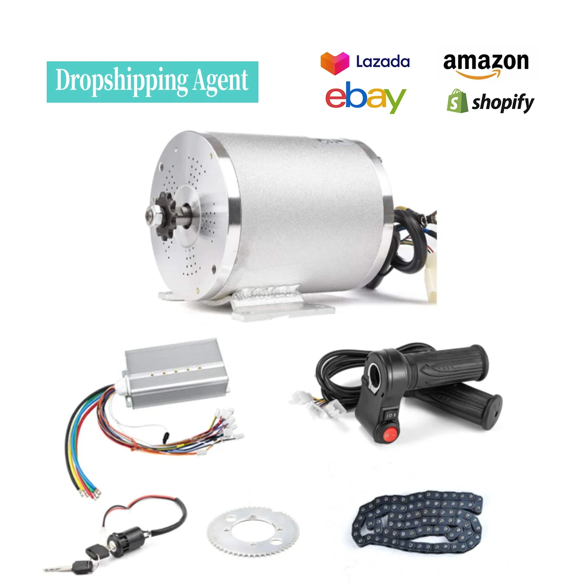 Dropshipping Agent 72V 3000W 50A Controller Kits Brushless Motor Kit for Electric Scooter E Bike Engine
