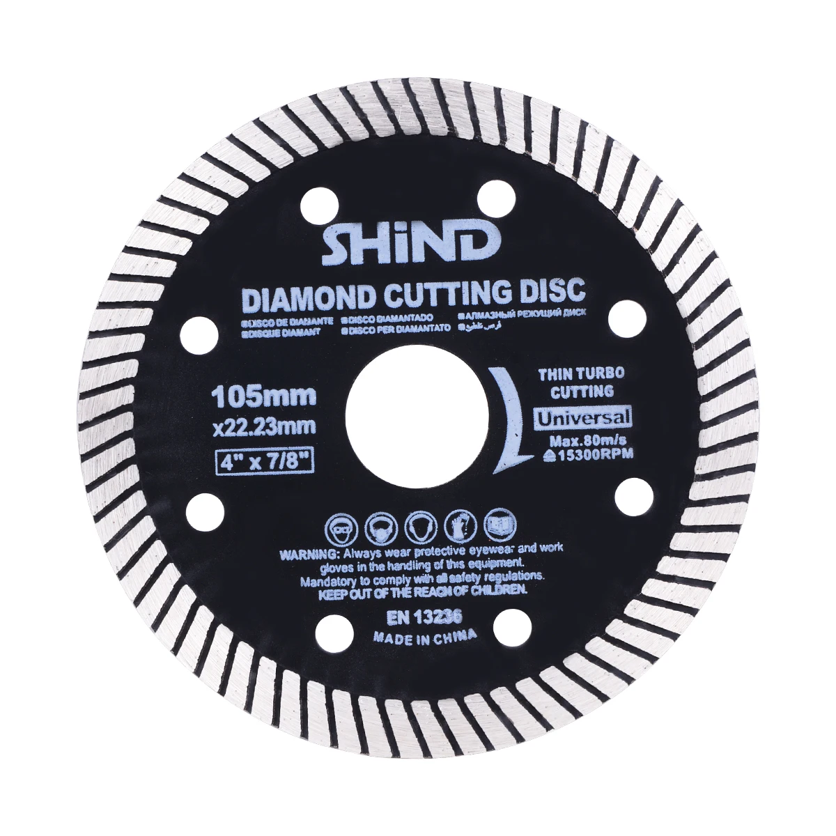 SHIND 94973 Ultra-thin Diamond Cutting Disc 105mm /4.13in *22.23mm Use Dry/Wet Segmented Blade For Concrete Brick Block And Tile