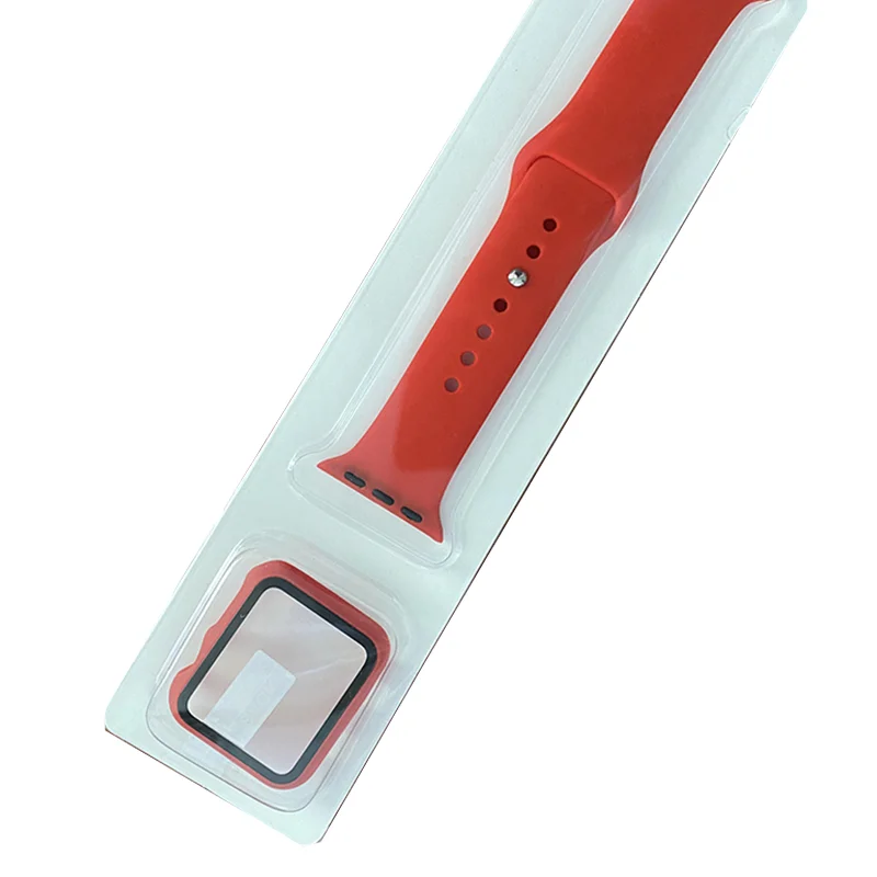 Sport Silicon Watch Straps 2 in1 Case and Band for Apple Watch Series 5/4/3/2/1 Rubber Smart Watch Bands