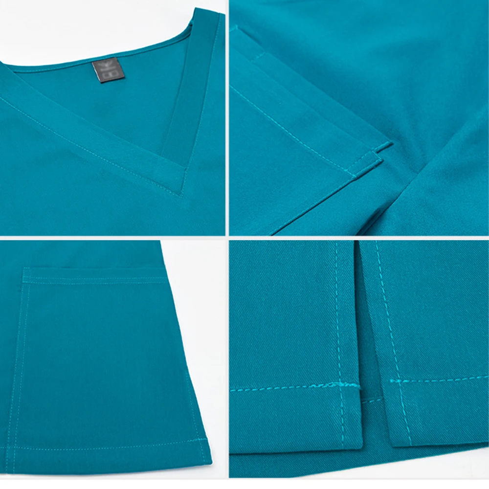 Khaki navy green black colors medical uniforms doctor medical laboratory technician medical uniform with pocket