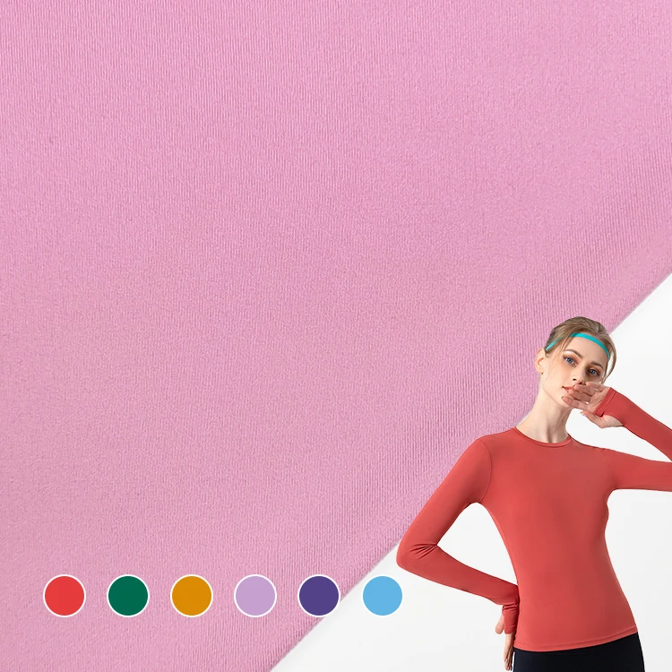 Solid 82% Polyester 18% Spandex Knitted Brushed Fabric, Soft Hand Feel Stretch Poly Zurich Brushed Fabric/