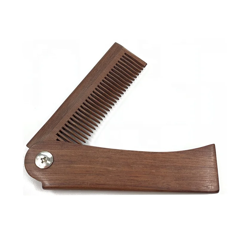 Switch Beard Comb Manufacturer Mini Foldable Beard Comb Premium Wooden Beard Comb for Men