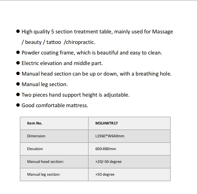 Electric 5 Section Treatment Table  Physiotherapy Orthopaedic/Lumbar/Cervical T  Traction Bed