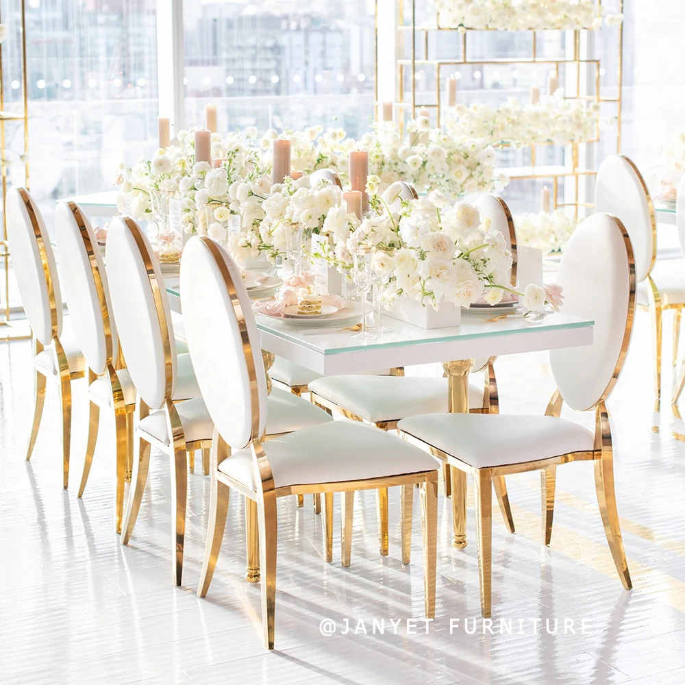 Hot Selling Wedding Event Armrest Gold Stainless Steel Chair On Sale