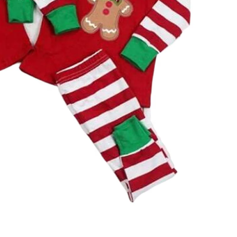 Best selling New fashion children clothing Kid Christmas gingerbread pajamas boys and girls
