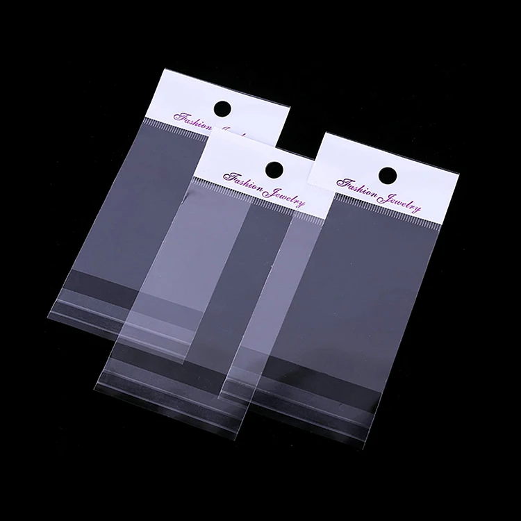 Transparent round hole opp header polybags with self adhesive