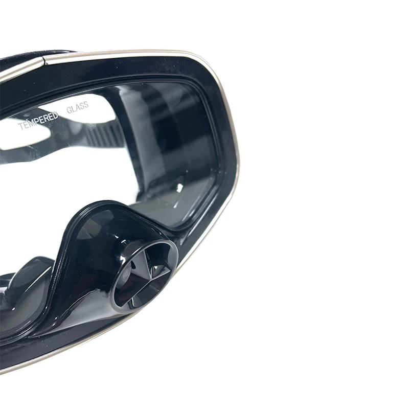 Custom New Style Professional Commercial Mask Big Vision Tempered Glass Silicone Spearfishing Freediving Masks with Breath Valve