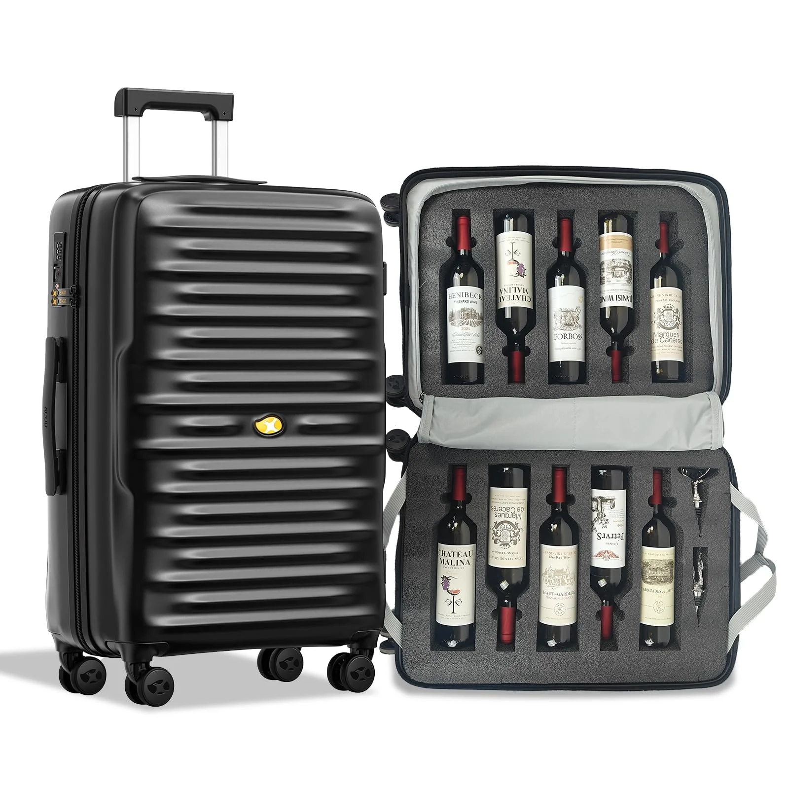 20 24 28 inch pc versatile beer carrier removable divider separate trolley eva foam drink red wine bottle suitcase luggage case