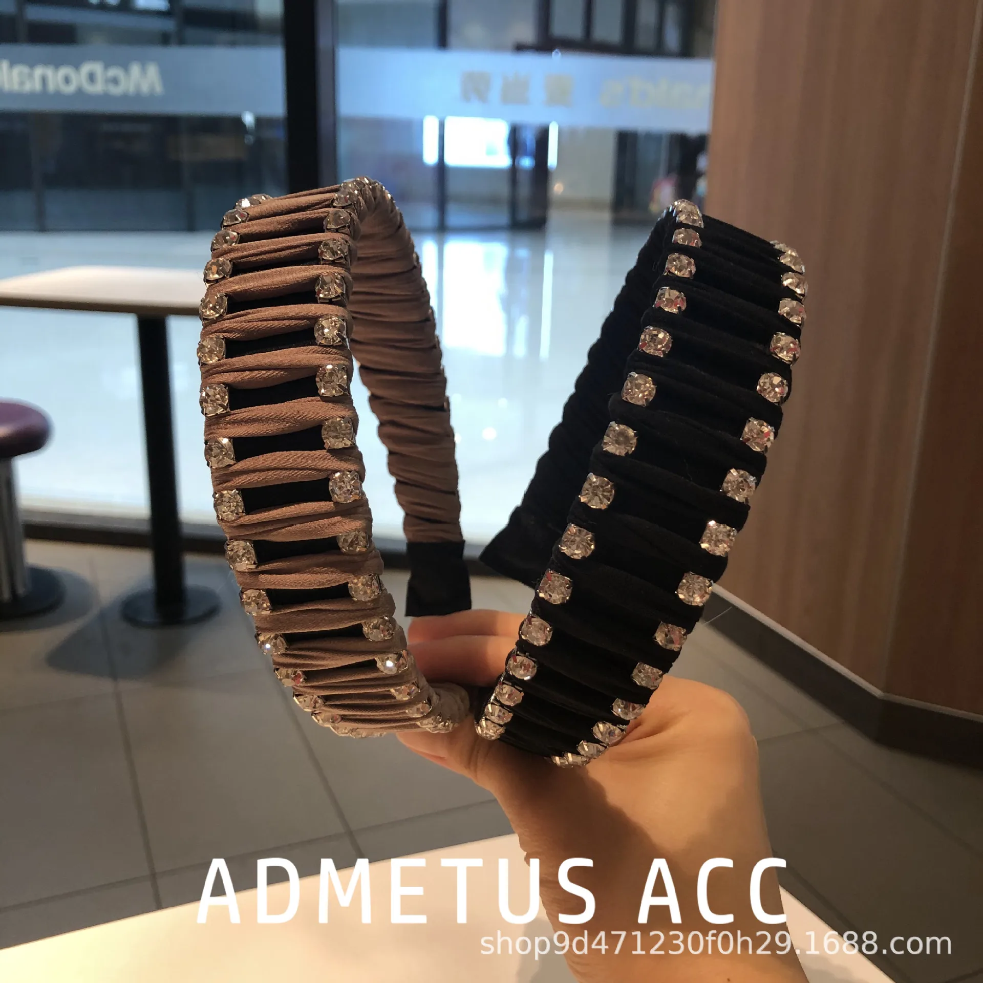 Tschick Colored Diamond Gemstone Headband Customized Crystal Luxury Headband Wholesale Velvet Customized Sparkling Headband