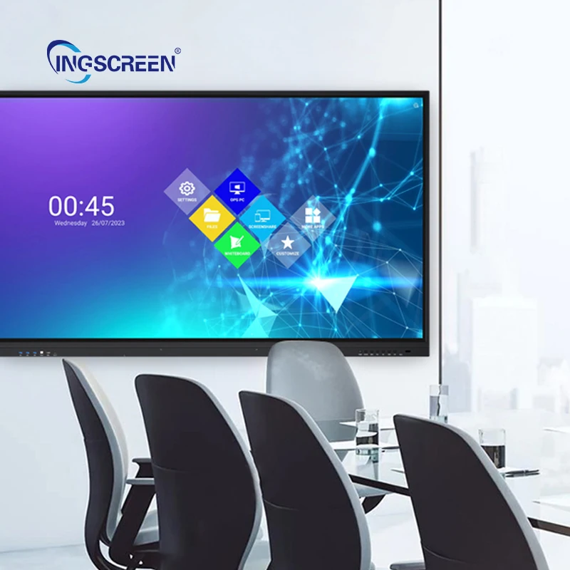 INGSCREEN 75inch 12series Smooth Writing Wireless screen sharing 4k 120hz Android14 touch whiteboard school interactive panel