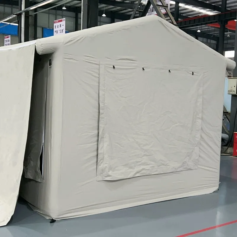 Best sale PVC laminated tarpaulin 6 man inflatable camping tent house automatic camping inflatable tent fabric