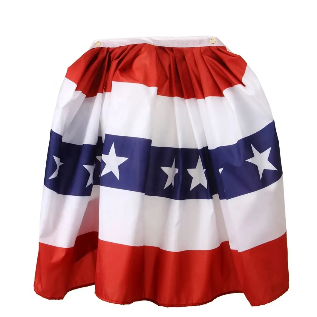 Hot Sale Durable Fan American Bunting Flag Applique Embroidered Usa Pleated Fan Flag