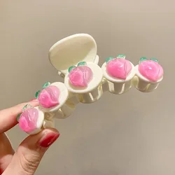 New Products 2022 Popular Women Girl Hair Accessories Acrylic Sweet Transparent Peach Hair Claw