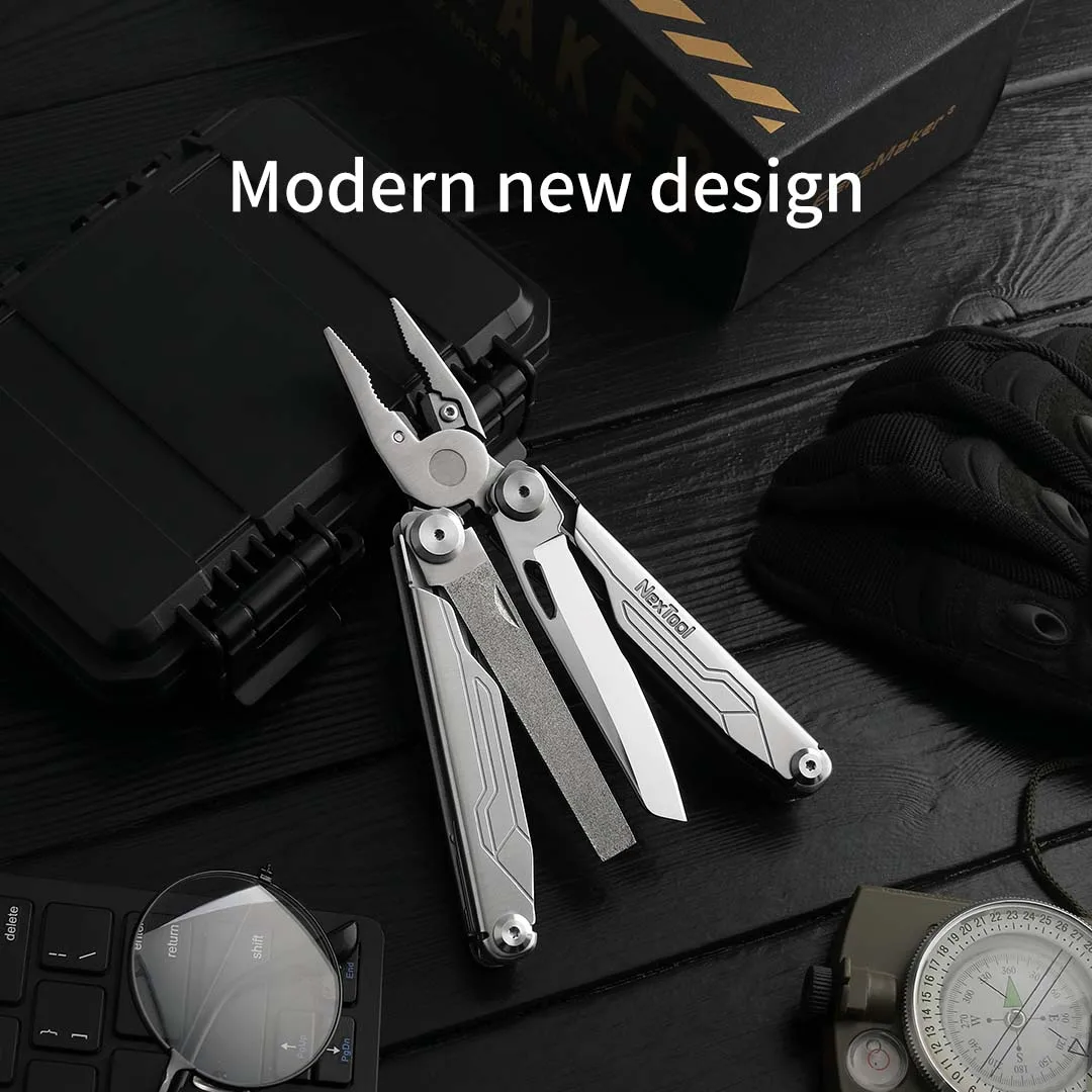 Nextool новый дизайн 16 функций плоскогубцы из нержавеющей стали нож многофункциональный инструмент Stonewash с заменяемой проволокой симпатичная нейлоновая сумка
