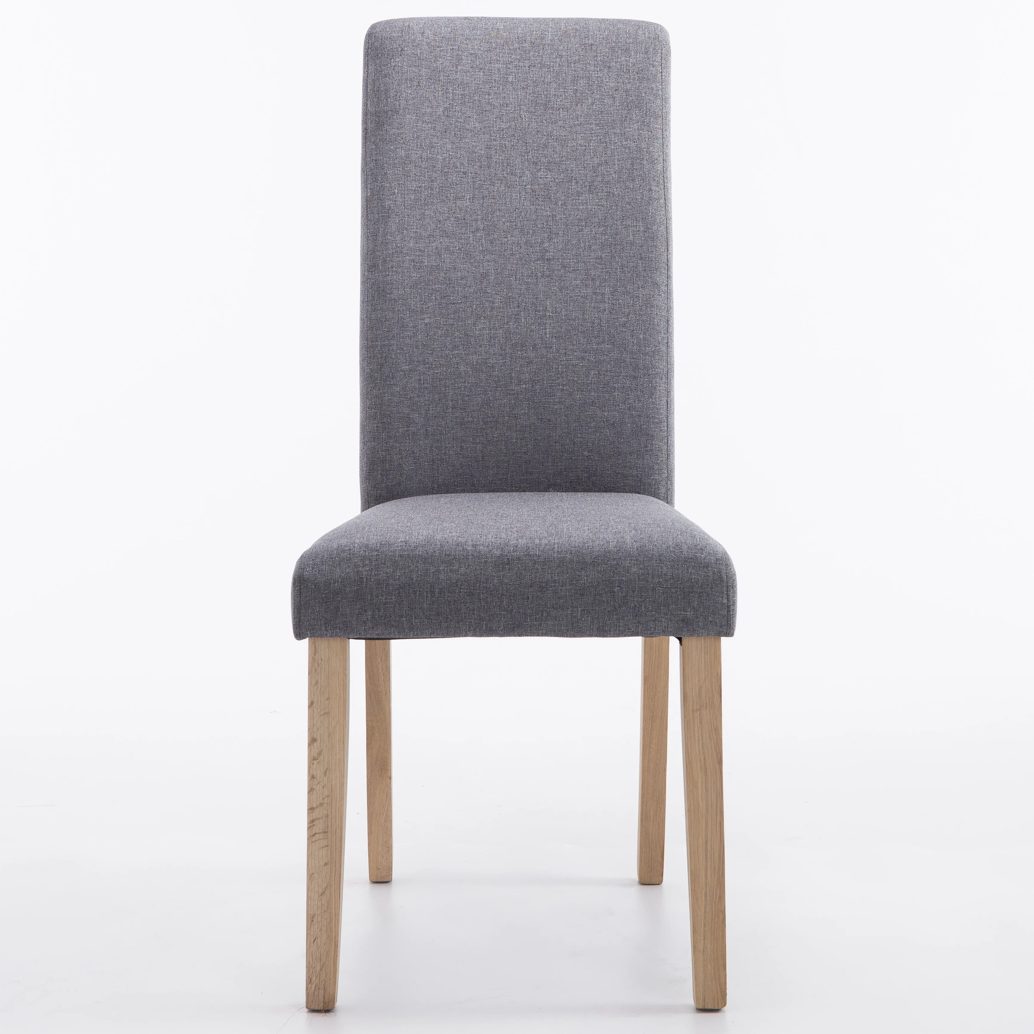 Classic Gray Fabric Upholstered Solid Wood Legs Kitchen Parsons Chair
