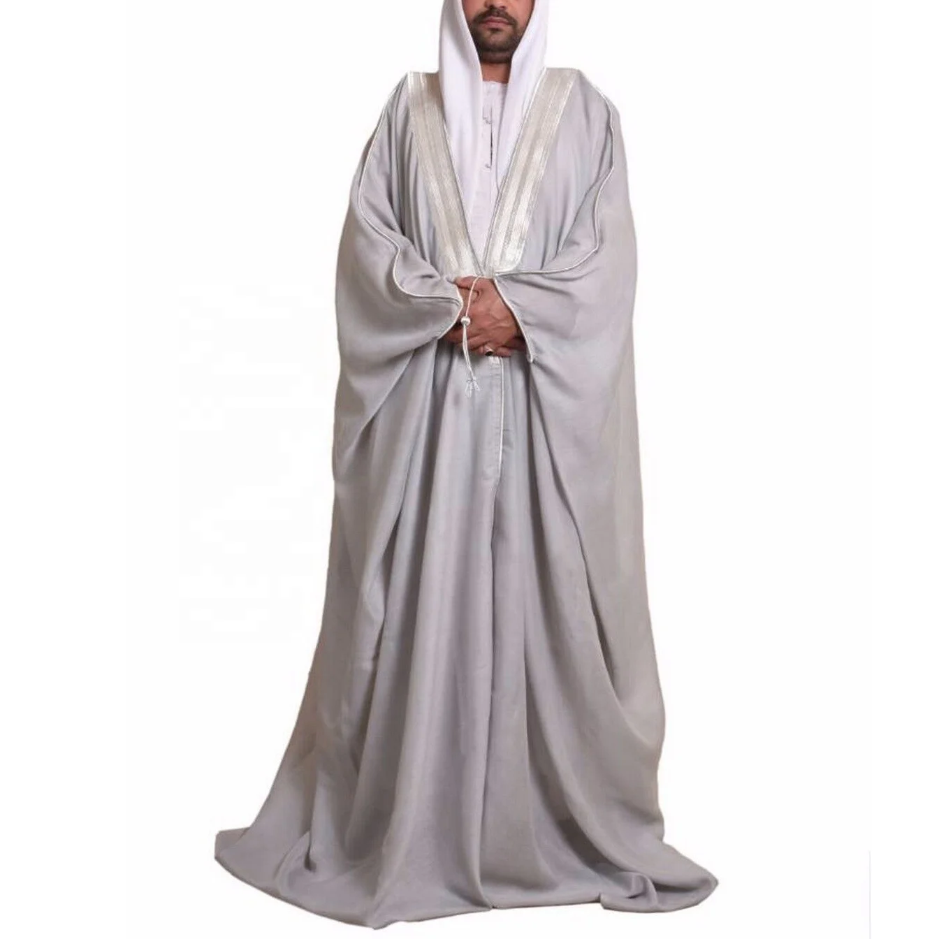 Wholesale High Quality Islamic Muslim Dubai Men Bisht Abaya Eid Arab Thobe Saudi Men Robe