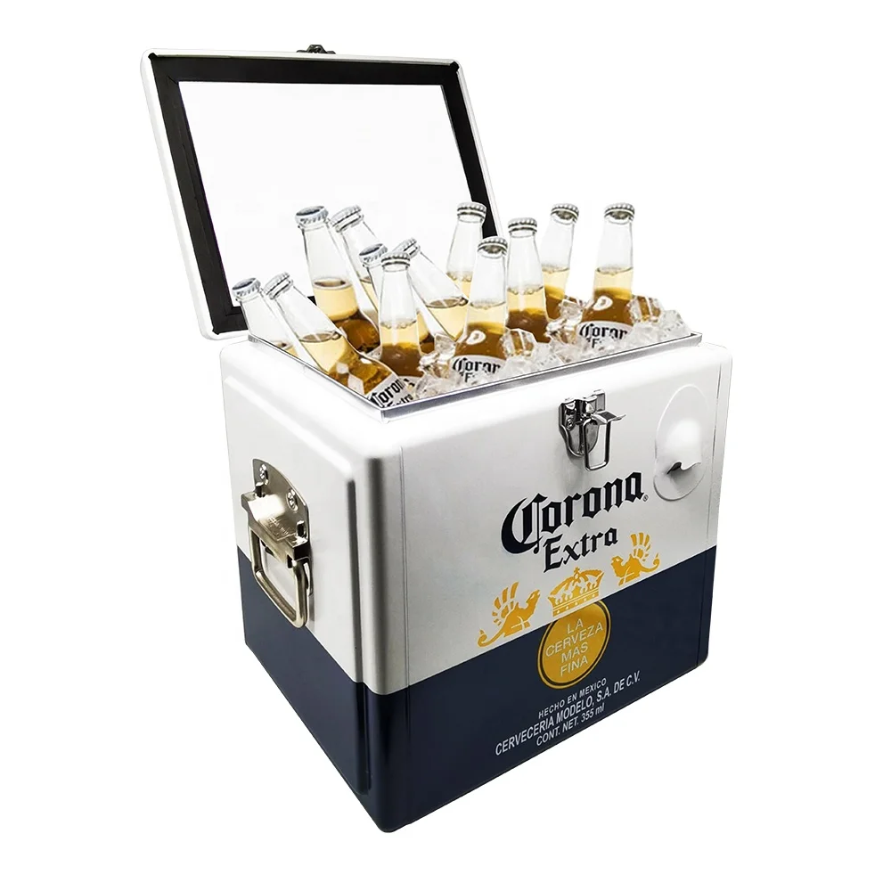 Custom logo brand portable beer outdoor restaurant freezer table retro cooler box
