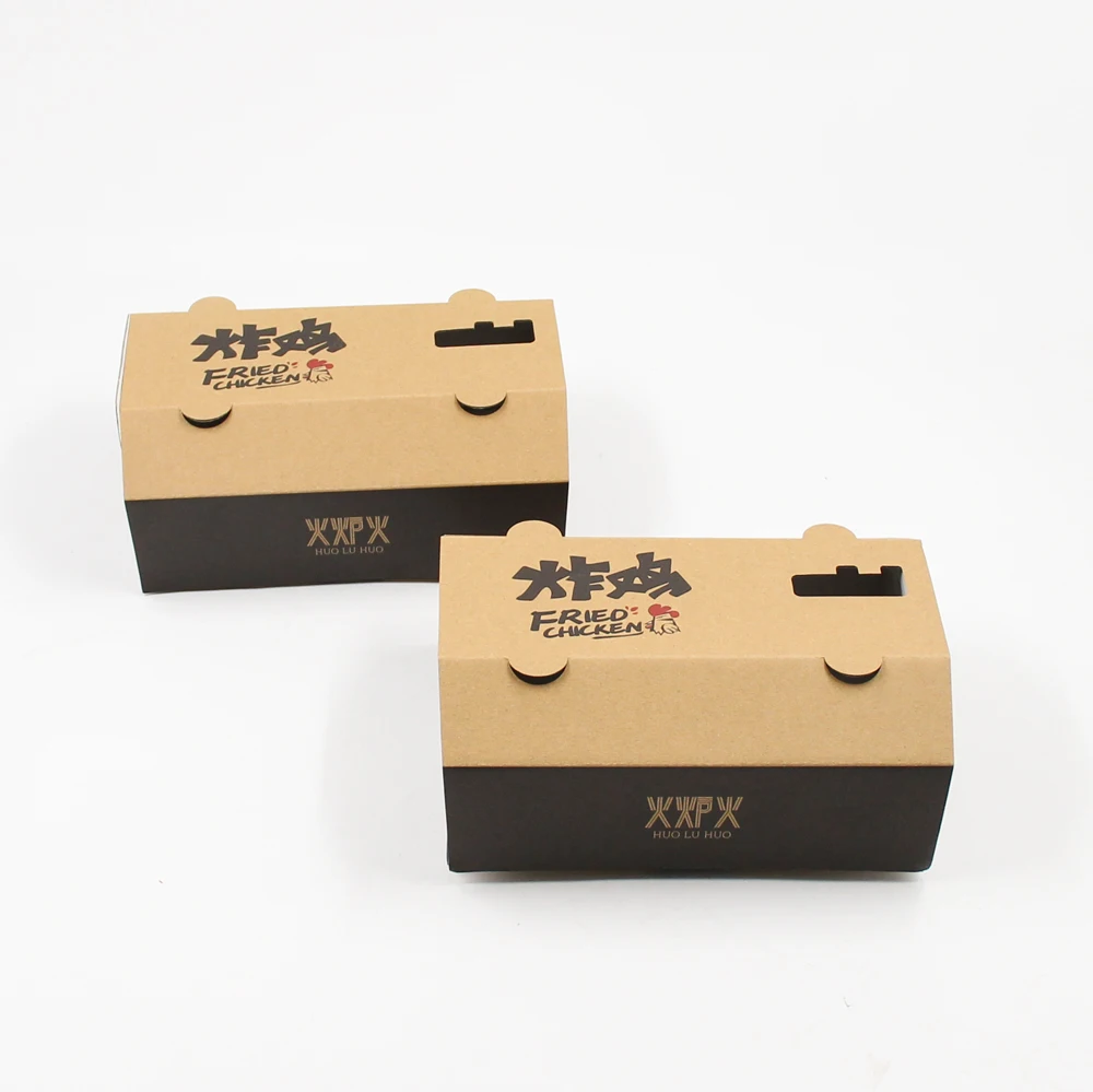 Custom Printed Takeaway Fried Food Paper Box Fast Food Fried Chicken Packaging High Quality Corrugated Chicken Box
